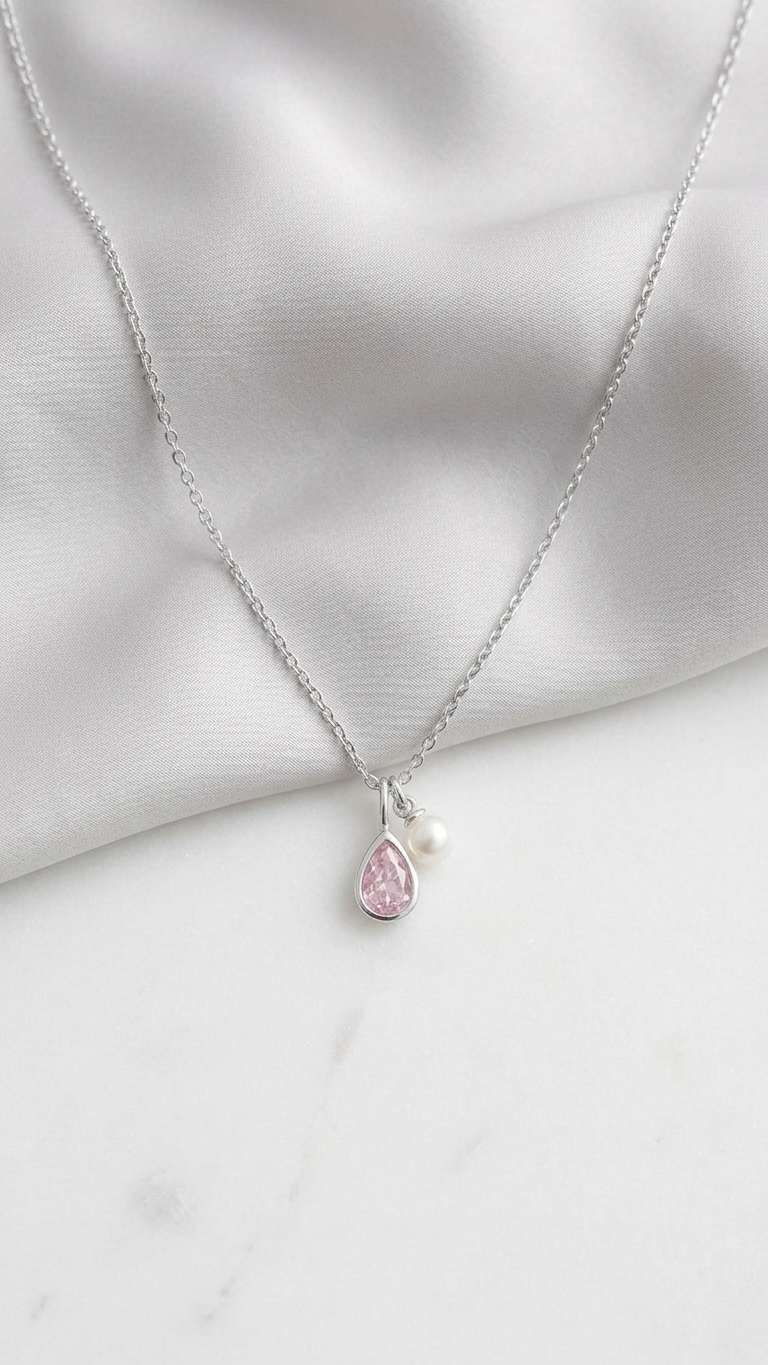 Ever After Drop Necklace 925 Silver for Women | Ivaana Silver