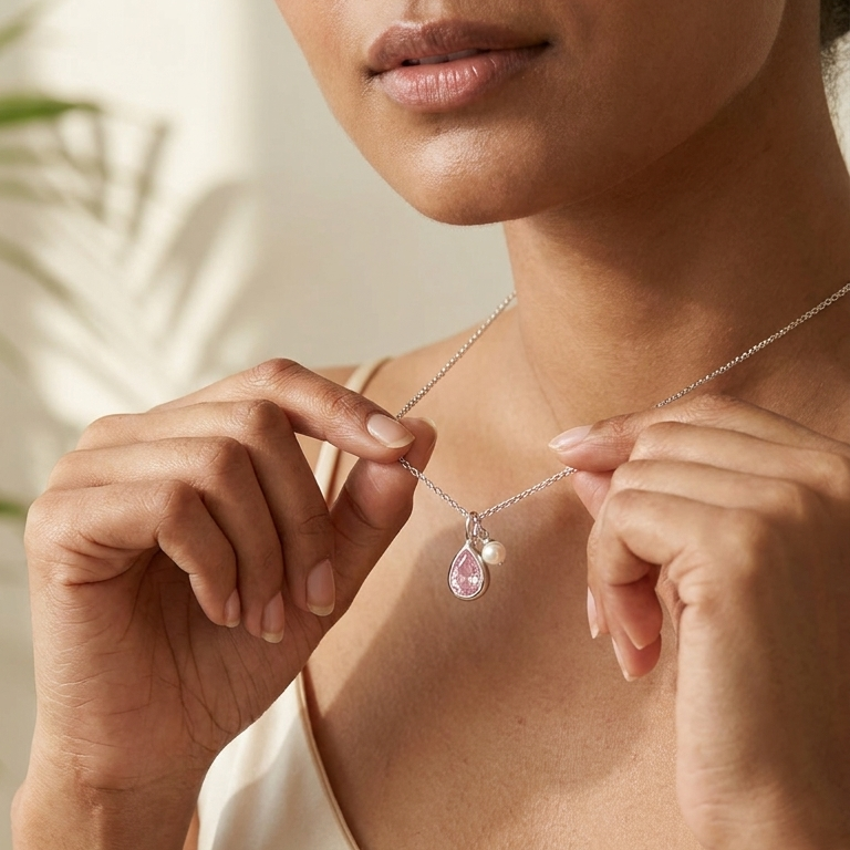 Ever After Drop Necklace 925 Silver for Women | Ivaana Silver
